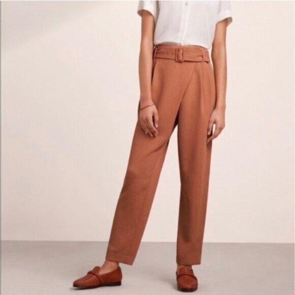 ARITIZIA Wilfred Messaux Crossover Pant Trousers in Camel Women's Size XS Flowy - Picture 1 of 16